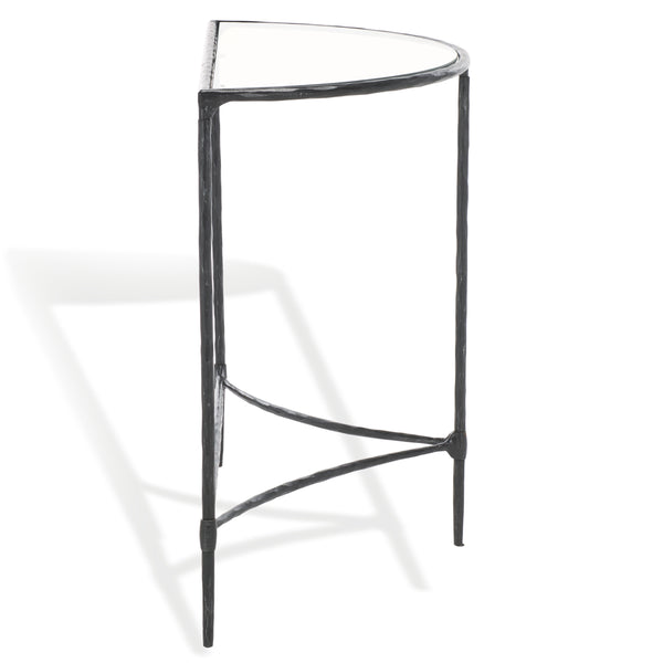 Safavieh Isabellina Half Moon Console Table - Elegant Brass And Glass Design For Modern Home Décor Charm Black ,Clear Metal ,Glass Sfv9542b