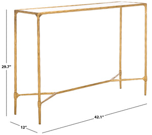 Safavieh Isabellina Metal And Glass Console Table – Elegant, Durable Design To Elevate Your Home Décor Style Brass ,Clear Metal ,Glass Sfv9543a