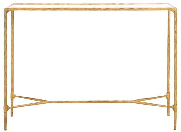 Safavieh Isabellina Metal And Glass Console Table – Elegant, Durable Design To Elevate Your Home Décor Style Brass ,Clear Metal ,Glass Sfv9543a