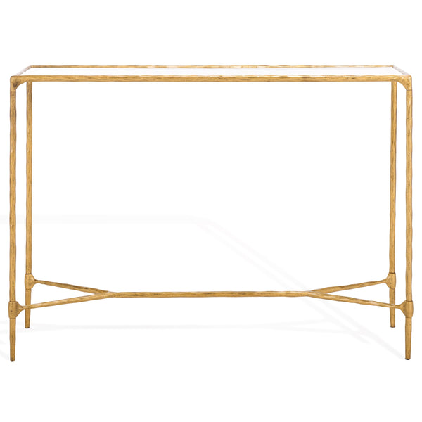 Safavieh Isabellina Metal And Glass Console Table – Elegant, Durable Design To Elevate Your Home Décor Style Brass ,Clear Metal ,Glass Sfv9543a