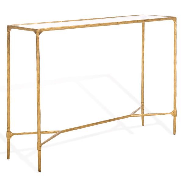 Safavieh Isabellina Metal And Glass Console Table – Elegant, Durable Design To Elevate Your Home Décor Style Brass ,Clear Metal ,Glass Sfv9543a