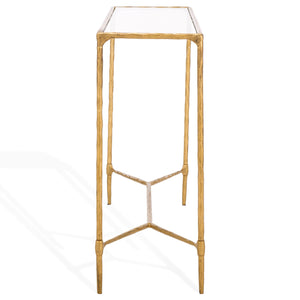 Safavieh Isabellina Metal And Glass Console Table – Elegant, Durable Design To Elevate Your Home Décor Style Brass ,Clear Metal ,Glass Sfv9543a