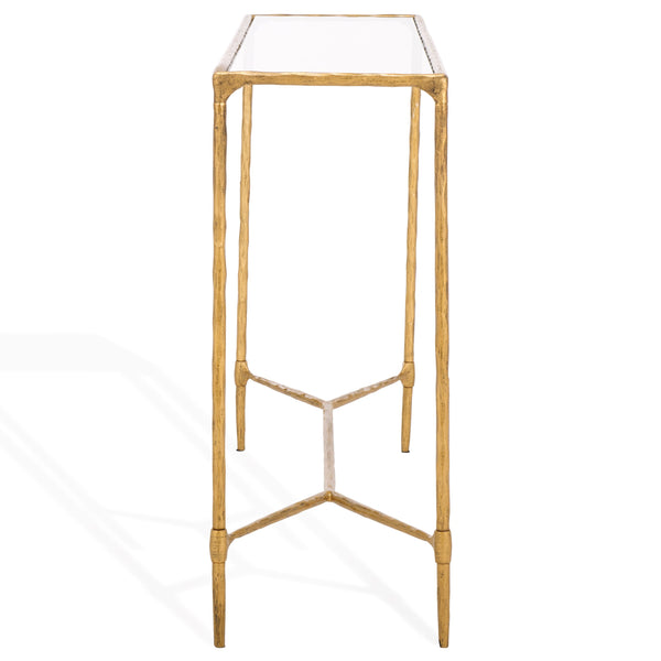 Safavieh Isabellina Metal And Glass Console Table – Elegant, Durable Design To Elevate Your Home Décor Style Brass ,Clear Metal ,Glass Sfv9543a