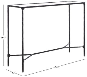 Safavieh Isabellina Metal And Glass Console Table – Elegant, Durable Design To Elevate Your Home Décor Style Black ,Clear Metal ,Glass Sfv9543b