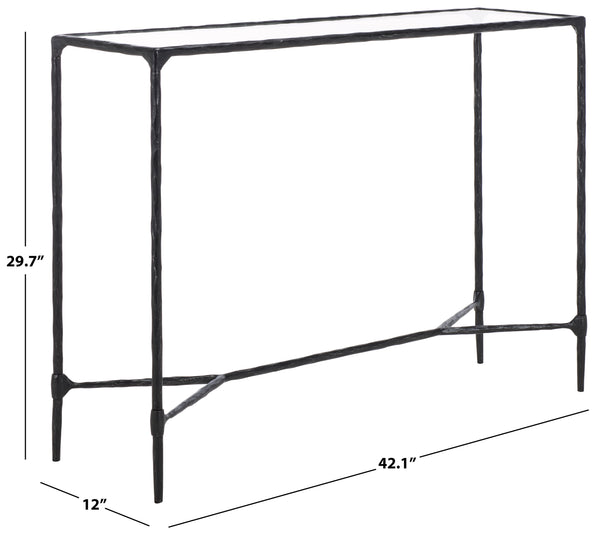 Safavieh Isabellina Metal And Glass Console Table – Elegant, Durable Design To Elevate Your Home Décor Style Black ,Clear Metal ,Glass Sfv9543b