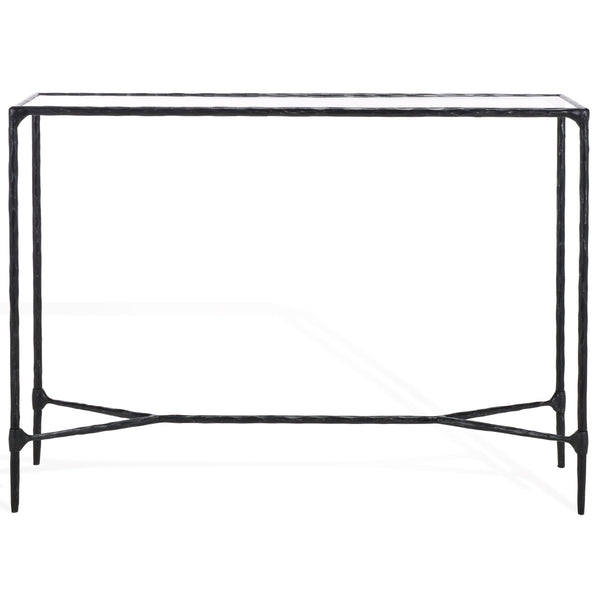 Safavieh Isabellina Metal And Glass Console Table – Elegant, Durable Design To Elevate Your Home Décor Style Black ,Clear Metal ,Glass Sfv9543b