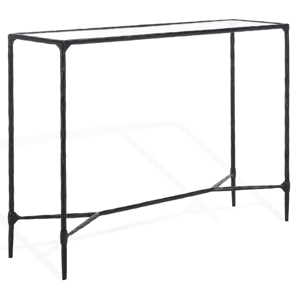 Safavieh ISABELLINA Metal and Glass Console Table – Modern Entryway Furniture with Sleek Minimalist Design Black / Clear SFV9543B