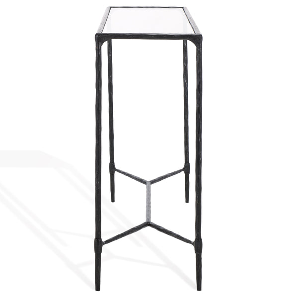 Safavieh Isabellina Metal And Glass Console Table – Elegant, Durable Design To Elevate Your Home Décor Style Black ,Clear Metal ,Glass Sfv9543b