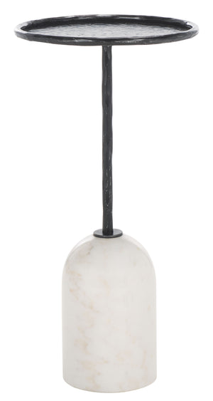 Safavieh Tanyarose Metal And Marble Accent Table - Chic Drink Holder For Modern Living Room Decor Black ,White Metal ,Marble Sfv9545a