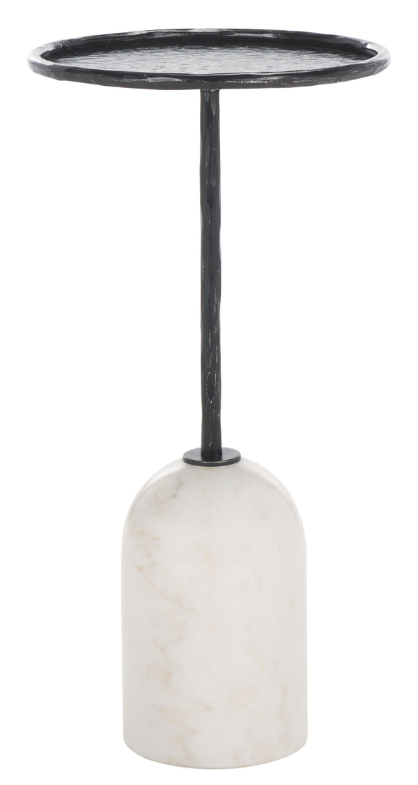 Safavieh Tanyarose Metal And Marble Accent Table - Chic Drink Holder For Modern Living Room Decor Black ,White Metal ,Marble Sfv9545a