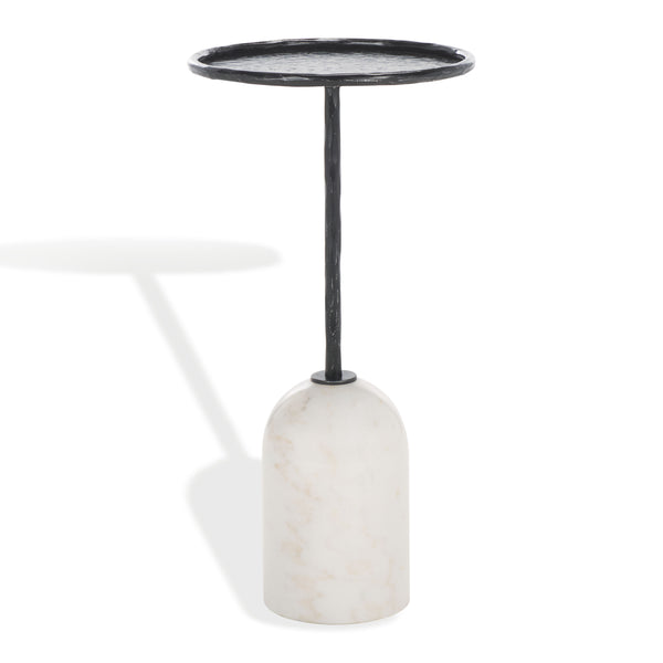 Safavieh Tanyarose Metal And Marble Accent Table - Chic Drink Holder For Modern Living Room Decor Black ,White Metal ,Marble Sfv9545a