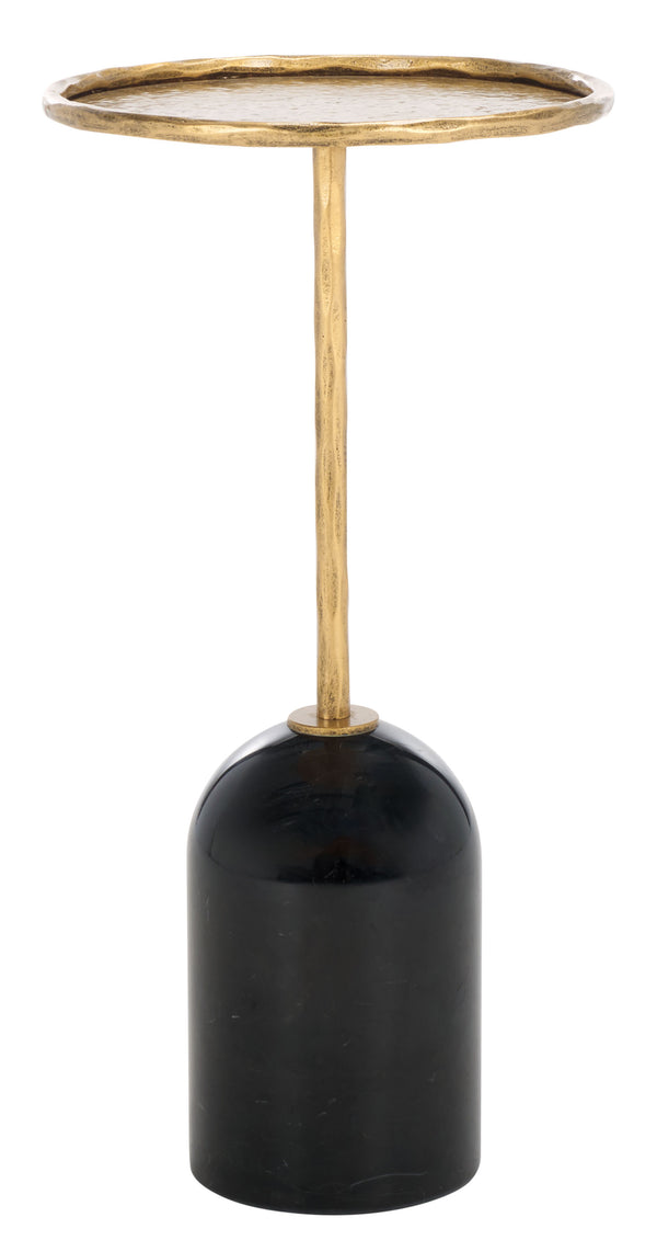 Safavieh Tanyarose Metal And Marble Accent Table - Chic Drink Holder For Modern Living Room Decor Black ,Black Metal ,Marble Sfv9545b