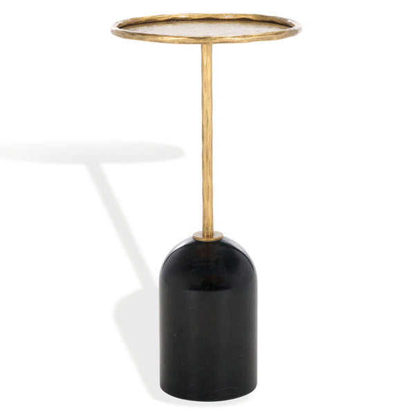 Safavieh Tanyarose Metal And Marble Accent Table - Chic Drink Holder For Modern Living Room Decor Black ,Black Metal ,Marble Sfv9545b