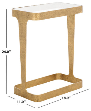 Safavieh VIKTOR Forged Metal Accent Table in Brass & Clear Glass - Stylish, Durable & Versatile Design SFV9547A