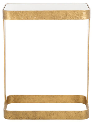 Safavieh VIKTOR Forged Metal Accent Table in Brass & Clear Glass - Stylish, Durable & Versatile Design SFV9547A