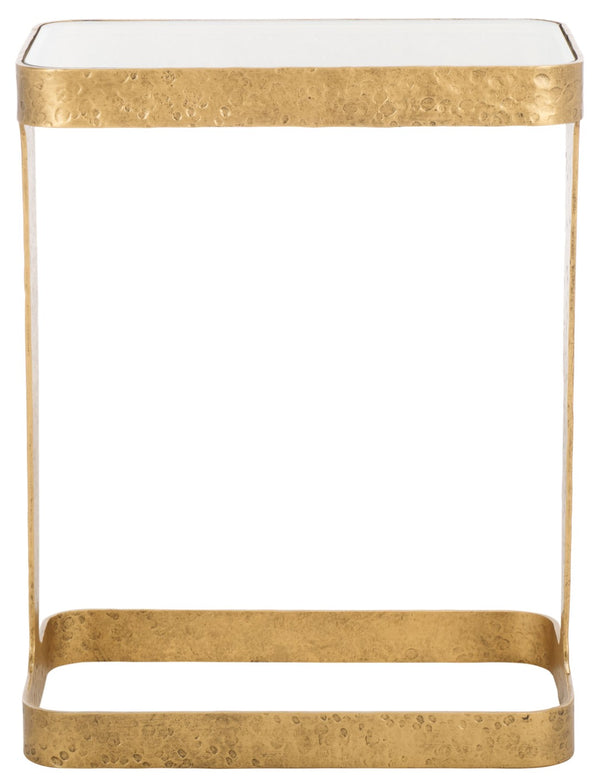 Safavieh VIKTOR Forged Metal Accent Table in Brass & Clear Glass - Stylish, Durable & Versatile Design SFV9547A