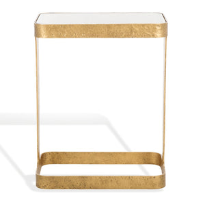Safavieh VIKTOR Forged Metal Accent Table in Brass & Clear Glass - Stylish, Durable & Versatile Design SFV9547A