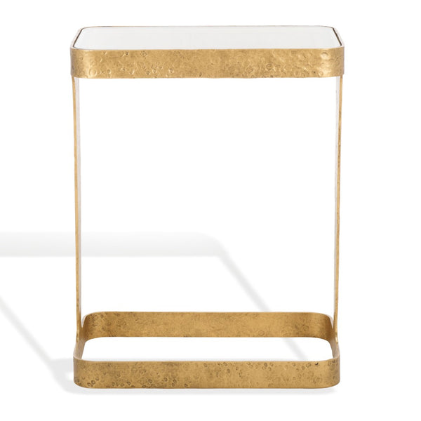 Safavieh VIKTOR Forged Metal Accent Table in Brass & Clear Glass - Stylish, Durable & Versatile Design SFV9547A