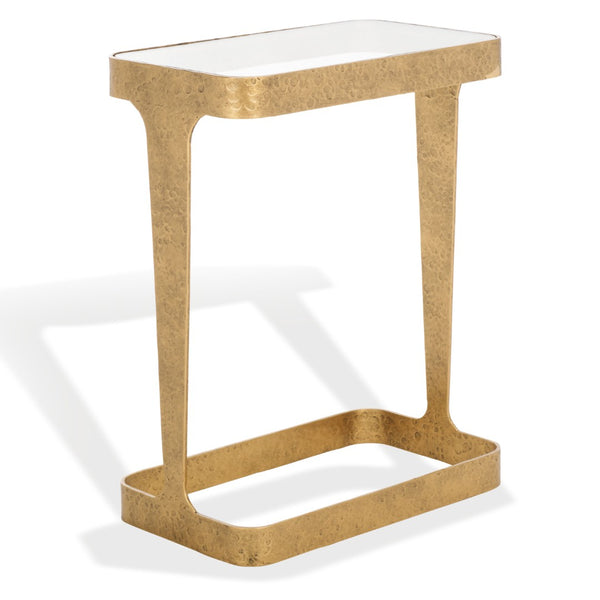 Safavieh VIKTOR Forged Metal Accent Table in Brass & Clear Glass - Stylish, Durable & Versatile Design SFV9547A