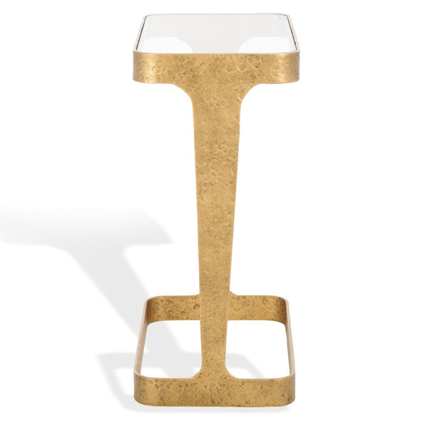 Safavieh VIKTOR Forged Metal Accent Table in Brass & Clear Glass - Stylish, Durable & Versatile Design SFV9547A