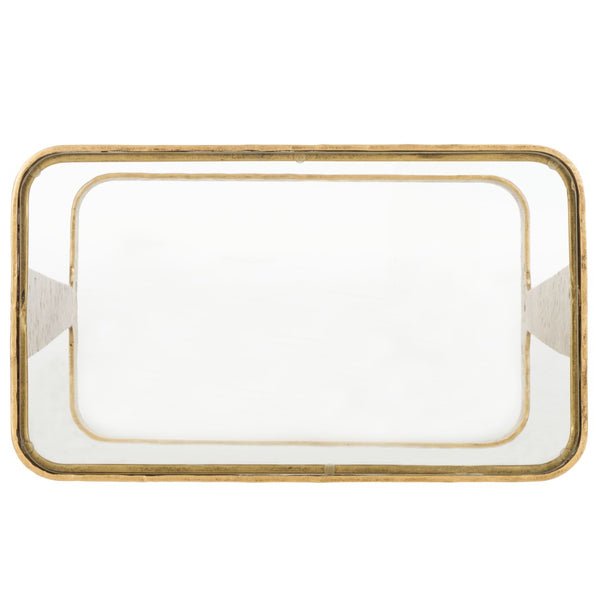 Safavieh VIKTOR Forged Metal Accent Table in Brass & Clear Glass - Stylish, Durable & Versatile Design SFV9547A