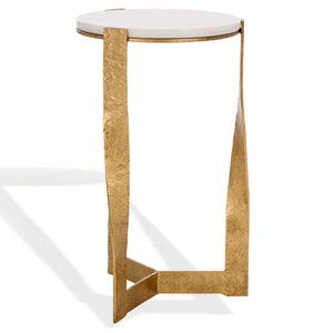 Safavieh RAYNIE Accent Table: Elegant Brass & Marble Design, Versatile for Living Room or Bedroom Decor SFV9548A