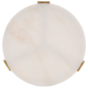 Safavieh RAYNIE Accent Table: Elegant Brass & Marble Design, Versatile for Living Room or Bedroom Decor SFV9548A