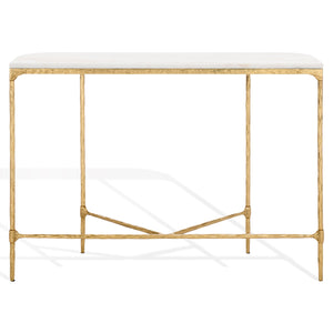 Safavieh Janowsky Metal & Marble Console Table - Brass And White Elegance For Chic Home Décor Centerpiece Brass ,White Metal ,Marble Sfv9550a