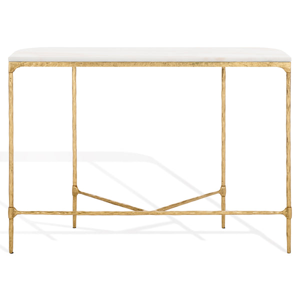 Safavieh Janowsky Metal & Marble Console Table - Brass And White Elegance For Chic Home Décor Centerpiece Brass ,White Metal ,Marble Sfv9550a