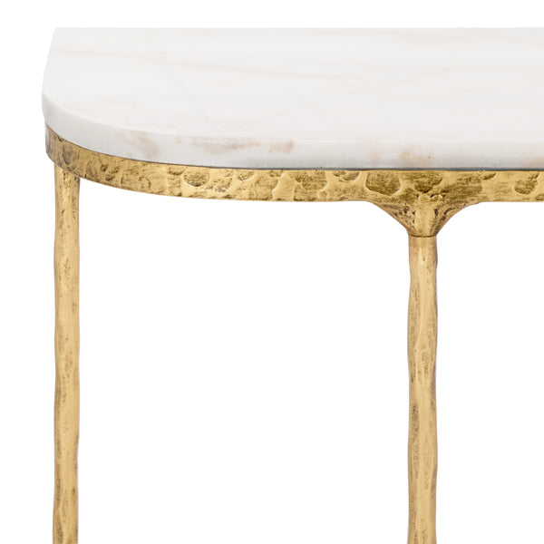 Safavieh Janowsky Metal & Marble Console Table - Brass And White Elegance For Chic Home Décor Centerpiece Brass ,White Metal ,Marble Sfv9550a