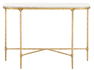 Safavieh Janowsky Metal & Marble Console Table - Brass And White Elegance For Chic Home Décor Centerpiece Brass ,White Metal ,Marble Sfv9550a