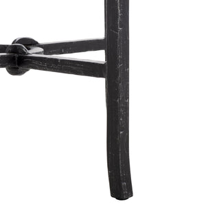 Safavieh Tauri Forged Metal Round Accent Table - Elegant Brass Design With Clear Glass Top For Any Space Black ,Clear Metal ,Tempered Glass Sfv9551b