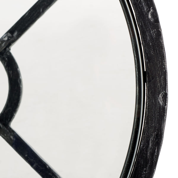 Safavieh Tauri Forged Metal Round Accent Table - Elegant Brass Design With Clear Glass Top For Any Space Black ,Clear Metal ,Tempered Glass Sfv9551b