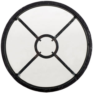 Safavieh Tauri Forged Metal Round Accent Table - Elegant Brass Design With Clear Glass Top For Any Space Black ,Clear Metal ,Tempered Glass Sfv9551b