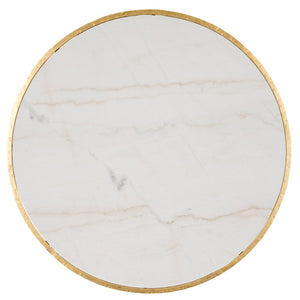 Safavieh Tauri Forged Metal Round Coffee Table - Elegant Glass Top With Sturdy Brass Base For Living Spaces Brass ,White Metal ,Marble Sfv9552c