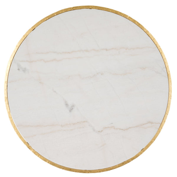 Safavieh Tauri Forged Metal Round Coffee Table - Elegant Glass Top With Sturdy Brass Base For Living Spaces Brass ,White Metal ,Marble Sfv9552c