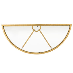 Safavieh TAURI Forged Metal Half Moon Console Table - Chic Sculptural Design for Modern Entryways & Living Spaces Brass / Clear SFV9553A
