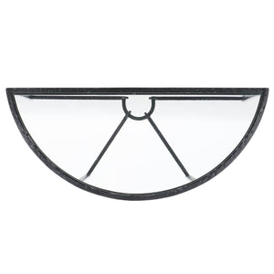 Safavieh Tauri Forged Metal Half Moon Console Table - Elegant Brass Finish With Clear Glass Top For Modern Homes Black ,Clear Metal ,Tempered Glass Sfv9553b