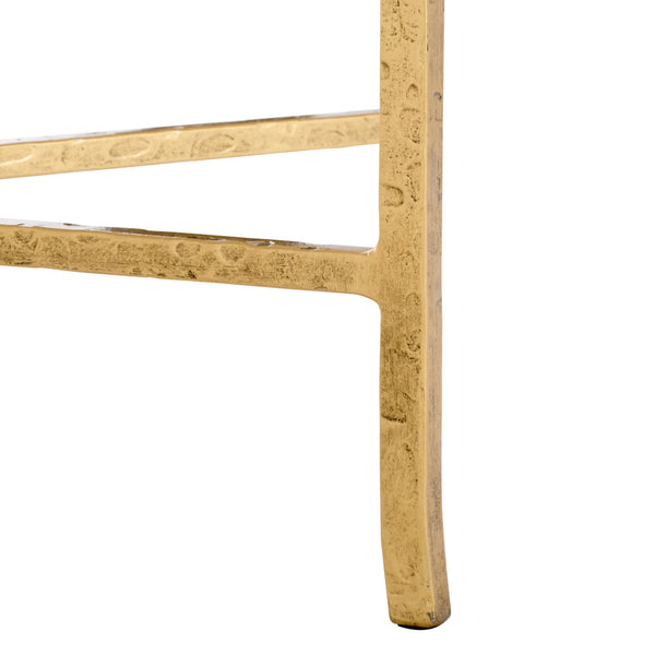 Safavieh Tauri Forged Metal Half Moon Console Table - Elegant Brass Finish With Clear Glass Top For Modern Homes Brass ,White Metal ,Marble Sfv9553c