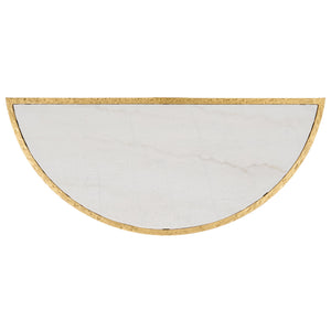 Safavieh Tauri Forged Metal Half Moon Console Table - Elegant Brass Finish With Clear Glass Top For Modern Homes Brass ,White Metal ,Marble Sfv9553c