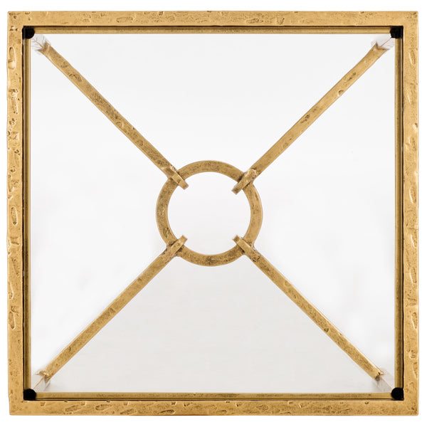 Safavieh Tauri Forged Metal Accent Table – Chic Brass Finish With Clear Glass Top For Elegant Home Decor Brass ,Clear Metal ,Tempered Glass Sfv9554a