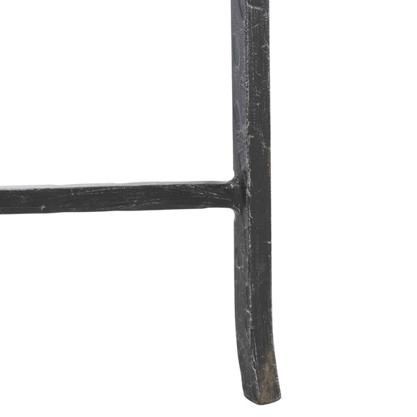 Safavieh TAURI Forged Metal Rectangle Coffee Table – Stylish Industrial Design for Modern Living Spaces Black / Clear SFV9555B