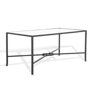 Safavieh TAURI Forged Metal Rectangle Coffee Table – Stylish Industrial Design for Modern Living Spaces Black / Clear SFV9555B