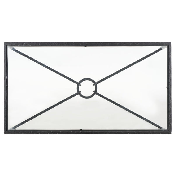 Safavieh TAURI Forged Metal Rectangle Coffee Table – Stylish Industrial Design for Modern Living Spaces Black / Clear SFV9555B