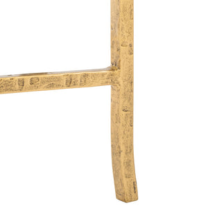 Safavieh TAURI Forged Metal Rectangle Console Table - Industrial Chic Design for Modern Living Spaces Brass / Clear SFV9556A