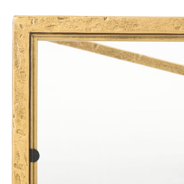 Safavieh TAURI Forged Metal Rectangle Console Table - Industrial Chic Design for Modern Living Spaces Brass / Clear SFV9556A