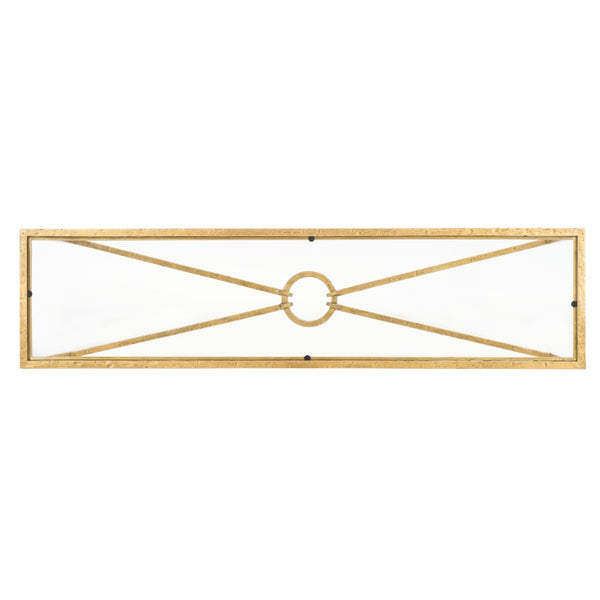 Safavieh TAURI Forged Metal Rectangle Console Table - Industrial Chic Design for Modern Living Spaces Brass / Clear SFV9556A