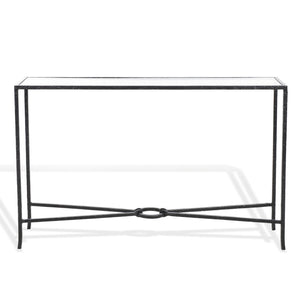 Safavieh TAURI Forged Metal Rectangle Console Table - Industrial Chic Design for Modern Living Spaces Black / Clear SFV9556B