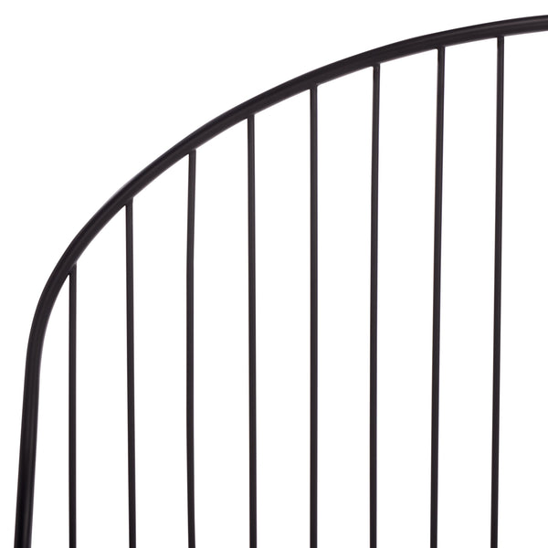 Sheeran Black Metal Spindle Bedframe With Reinforced Slats, Matte Finish, Timeless Minimalist Style