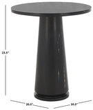 Safavieh Valentia Tall Round Marble Accent Table XII23 Black Marble / Mdf  SFV9703D-2BX